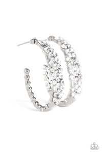 Paparazzi Earrings A GLITZY Conscience - White