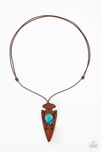 Paparazzi Necklaces Hold Your ARROWHEAD Up High - Blue Mens Convention 2020