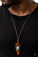 Load image into Gallery viewer, Paparazzi Necklaces Hold Your ARROWHEAD Up High - Blue Mens Convention 2020
