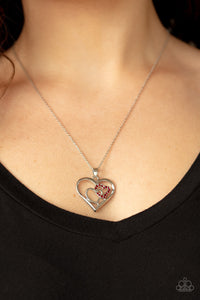 Paparazzi Necklace Cupid Charm - Red