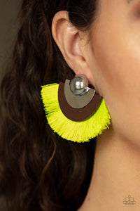 Paparazzi Earrings Fan The FLAMBOYANCE - Yellow