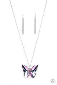 Purple Butterfly Necklace Set