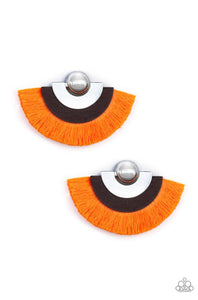 Paparazzi  Earrings Fan The FLAMBOYANCE - Orange