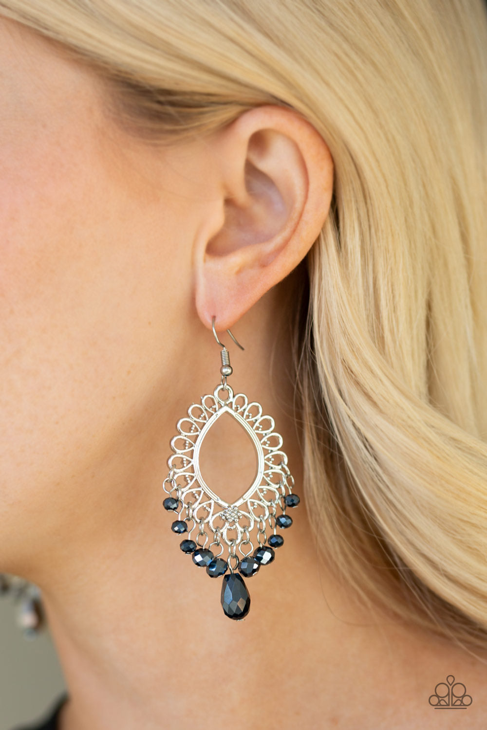 Paparazzi Earrings Just Say NOIR - Blue