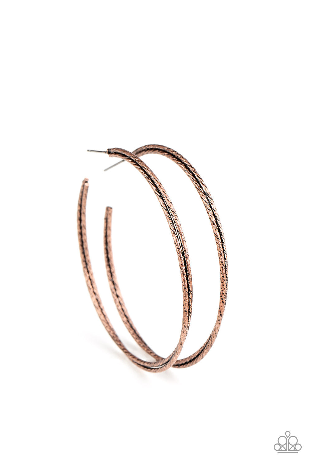 Paparazzi Earrings Curved Couture - Copper
