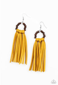 Paparazzi Earrings Easy To PerSUEDE - Yellow
