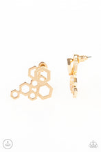 Load image into Gallery viewer, Paparazzi Earrings Six-Sided Shimmer - Gold
