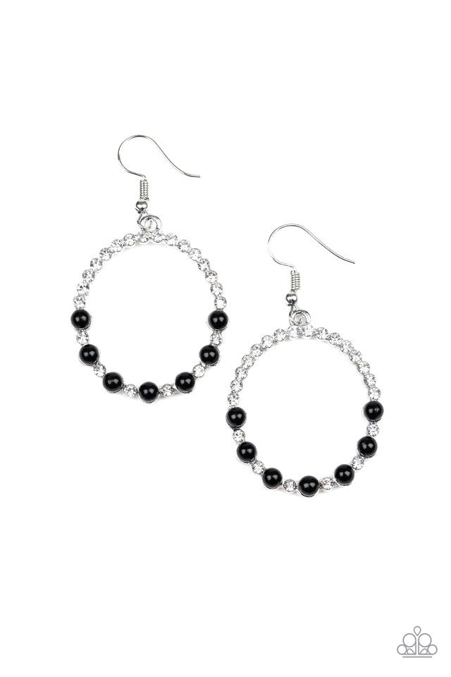 Paparazzi Earrings Glowing Grandeur Black