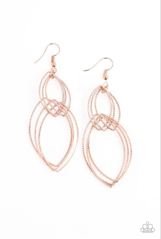 Paparazzi Earrings Endless Echo - Rose Gold