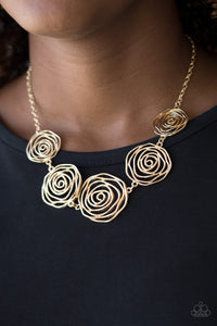 Paparazzi Necklaces Rosy Rosette - Gold