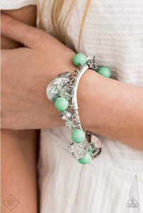 Paparazzi Bracelets Charming Treasure Green
