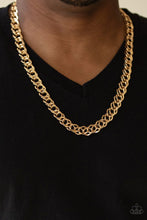 Load image into Gallery viewer, Paparazzi Necklaces Undefeated Gold Mens
