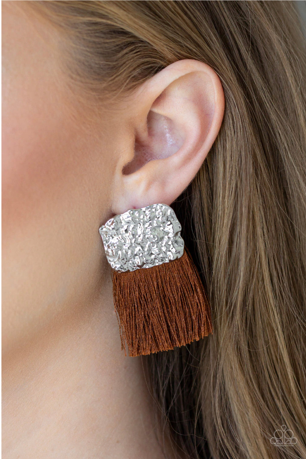 Paparazzi Earrings Plume Bloom Brown