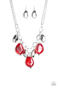 Paparazzi Necklaces Looking Glass Glamorous - Red 