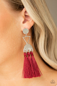 Paparazzi Earrings Tassel Trippin - Red