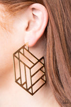 Load image into Gallery viewer, Paparazzi Earrings Gotta Get GEO-ing - Gold
