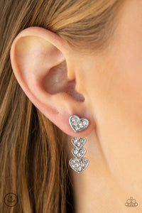 Paparazzi Earrings Heartthrob Twinkle - White