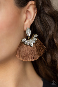 Paparazzi Earrings Formal Flair - Brown