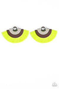 Paparazzi Earrings Fan The FLAMBOYANCE - Yellow