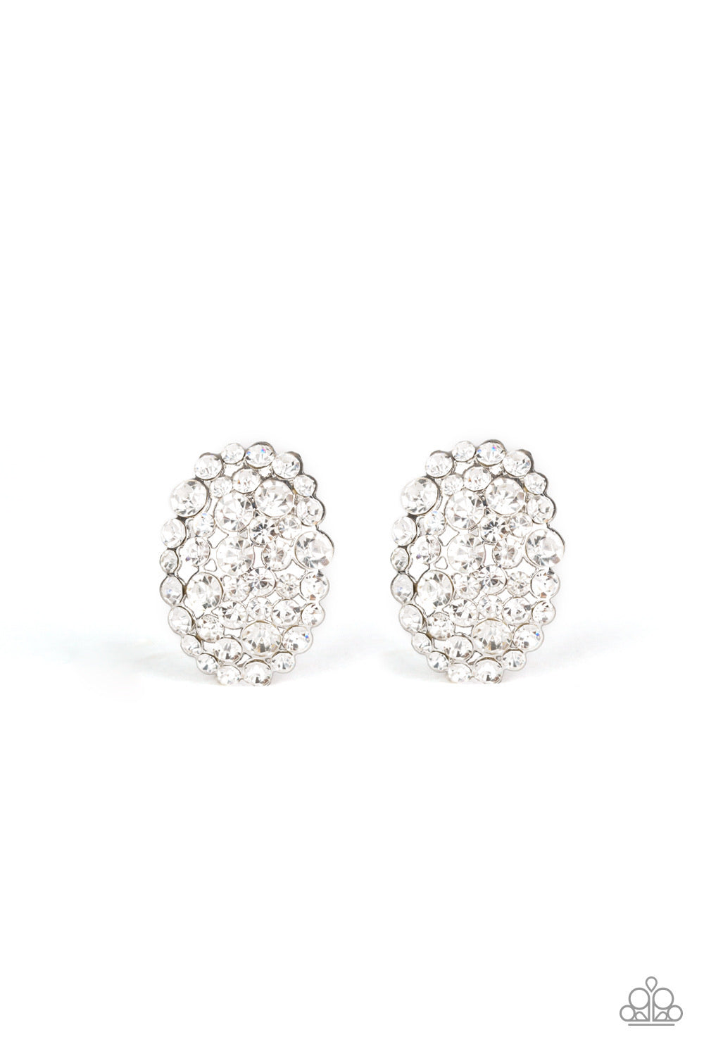 Paparazzi Earrings Daring Dazzle - White