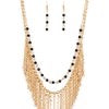 paparazzi necklace Fierce In Fringe - Gold