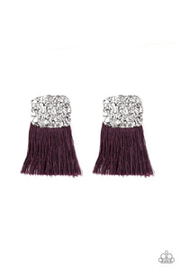 Paparazzi Earrings Plume Bloom - Purple