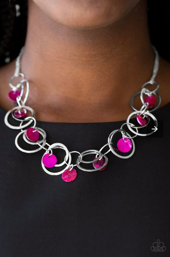 Paparazzi Necklaces A hot Sheller pink