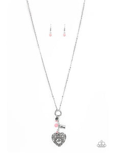 Paparazzi Necklaces Mom Hustle - Pink