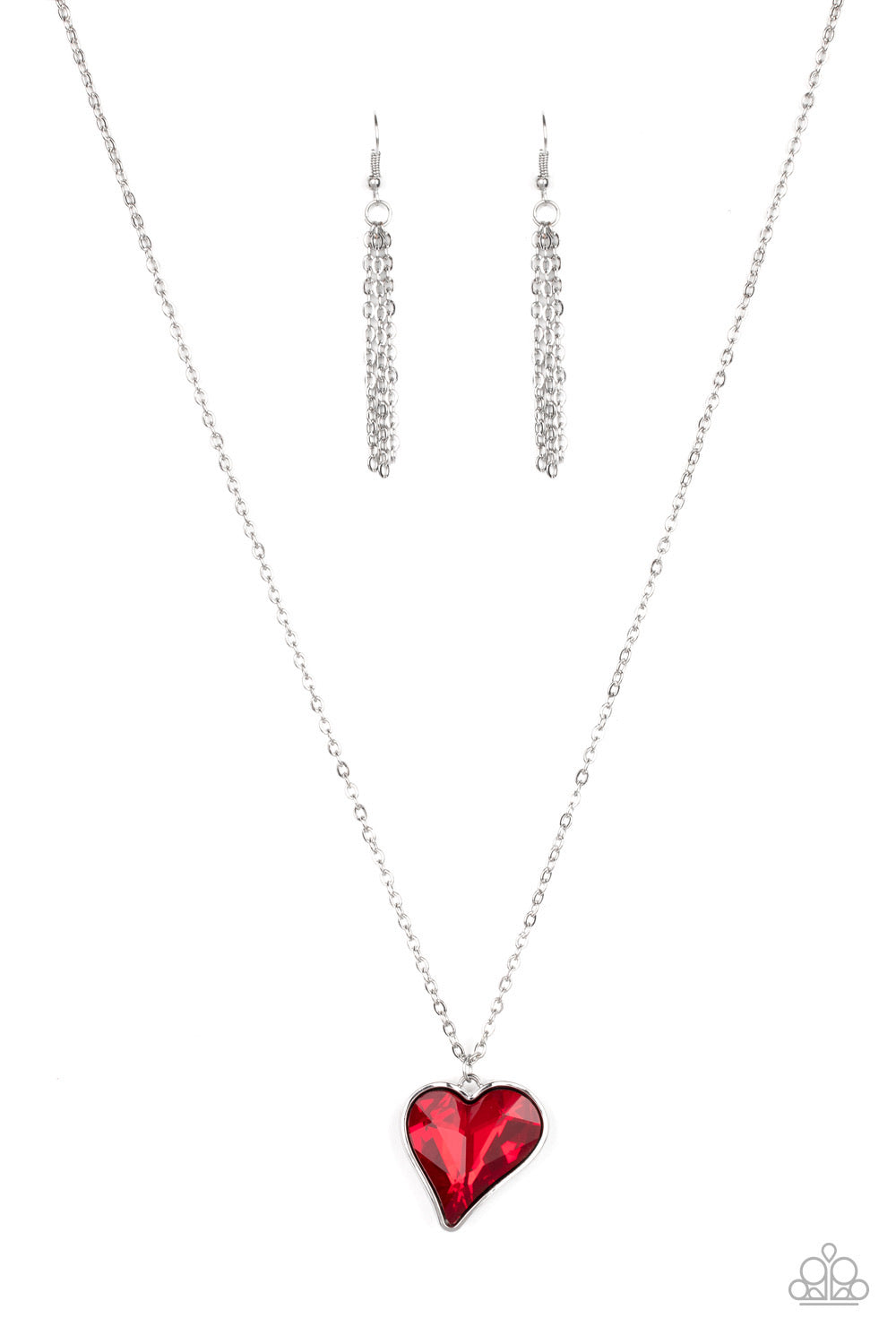 Paparazzi Necklaces Heart Flutter - Red