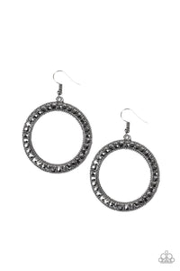 Paparazzi Earrings Haute Halo - Black