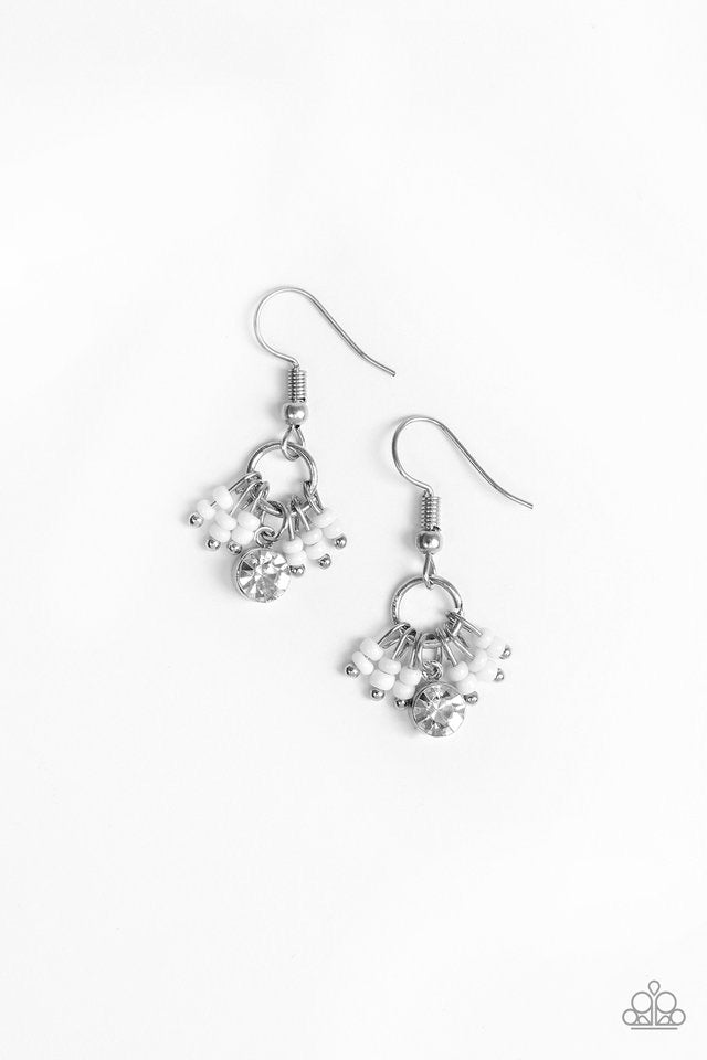 Paparazzi Earrings Twinkling Trinkets White