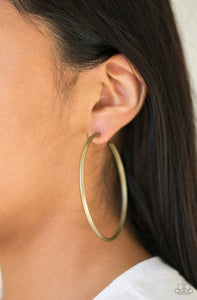 Paparazzi Earrings 5th Avenue Attitude Brass