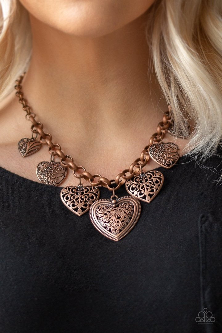 Paparazzi Necklaces Love Lockets - Copper