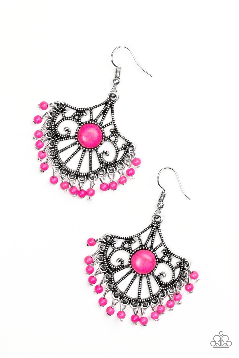 Paparazzi Earrings Stone Lagoon - Pink