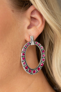 Paparazzi Earrings All For GLOW - Pink