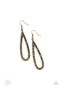 Paparazzi Earring Fashion Fix Aug2020 ~ Glitzy Goals - Brass