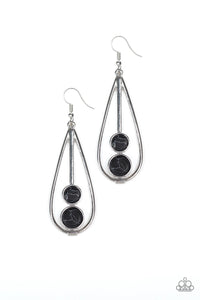 Paparazzi Earrings Natural Nova - Black