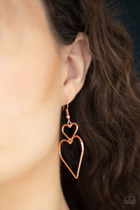 Paparazzi Earrings Heartbeat Harmony - Copper