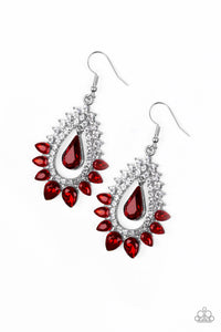 Paparazzi Earrings Boss Brilliance - Red