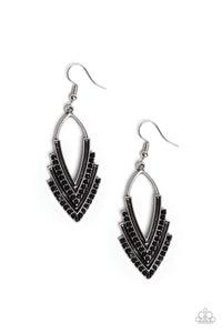 Paparazzi Earrings Tour de Force - Black