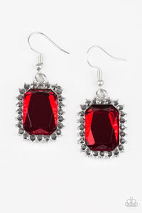 Paparazzi Earrings Downtown Dapper - Red