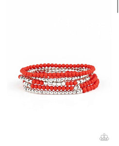 Paparazzi Bracelet ~ Stacked Showcase - Red