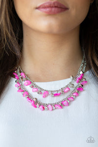 Paparazzi Necklaces Pebble Pioneer - Pink