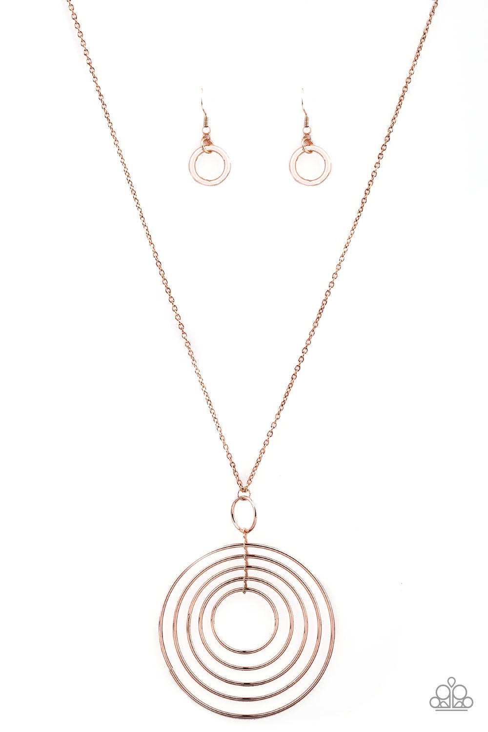 Paparazzi Necklaces Running Circles In My Mind - Rose Gold