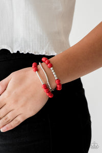 Paparazzi Bracelets New Adventures - Red