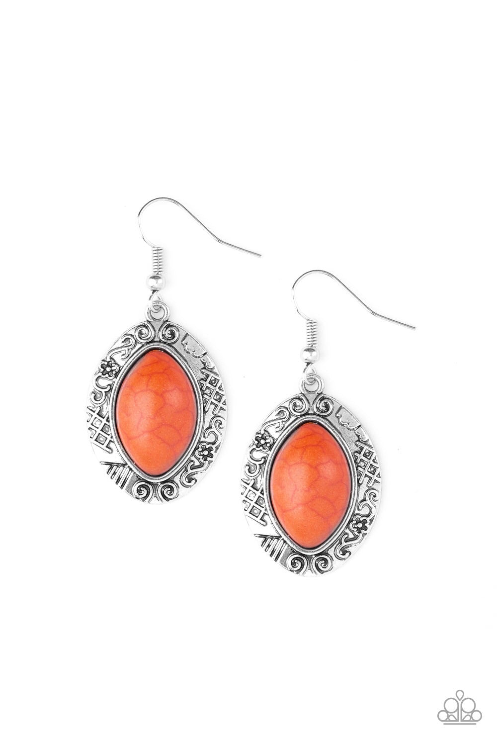 Paparazzi Earrings Aztec Horizons - Orange