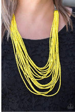 Load image into Gallery viewer, Paparazzi necklace Peacefully Pacific Yellow
