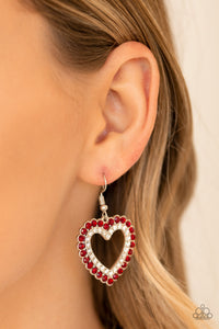 Paparazzi Earrings High School Sweethearts - Red