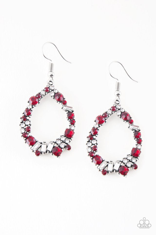 Paparazzi Earrings Crushing Couture Red