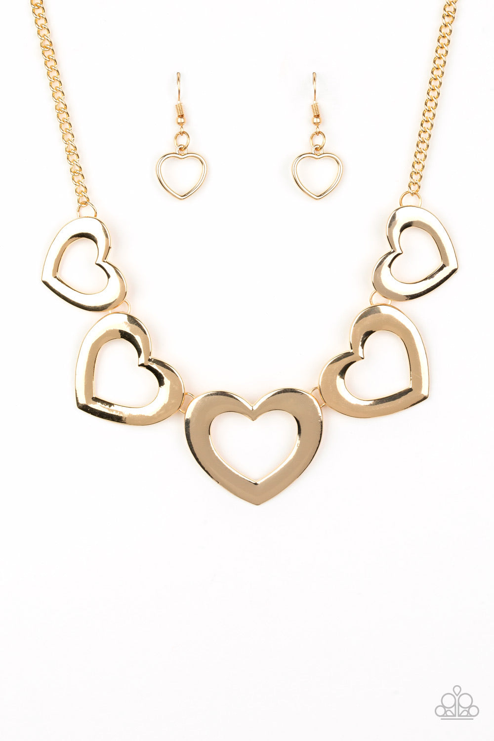 Paparazzi Necklaces Hearty Hearts - Gold